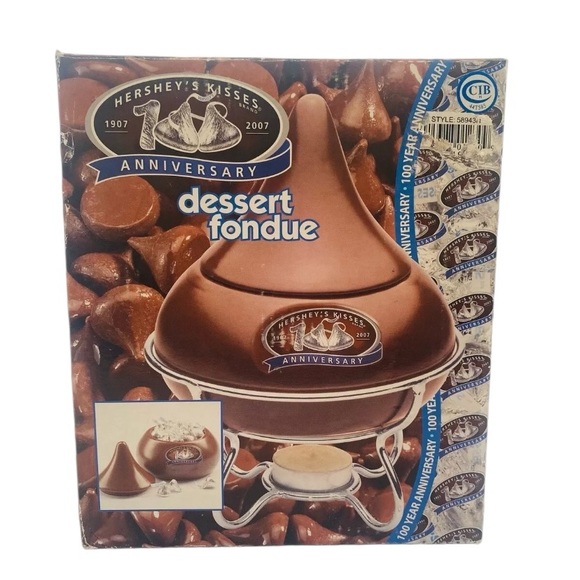 Hershey's Kisses Ceramic Fondue Set for 4 New - Picture 10 of 10